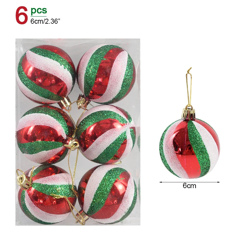 1Box Christmas Balls Christmas Tree Ornaments Ball Xmas Hanging Tree Pendants Home Party Decor 2026 New Year Gift Noel Navidad