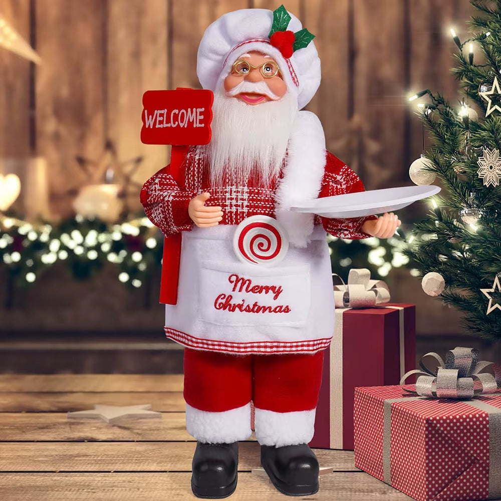 12In Standing Santa Claus Doll Children Doll Xmas Gift Christmas Tree Decorations Navidad Home Party Supplies Xmas Ornaments