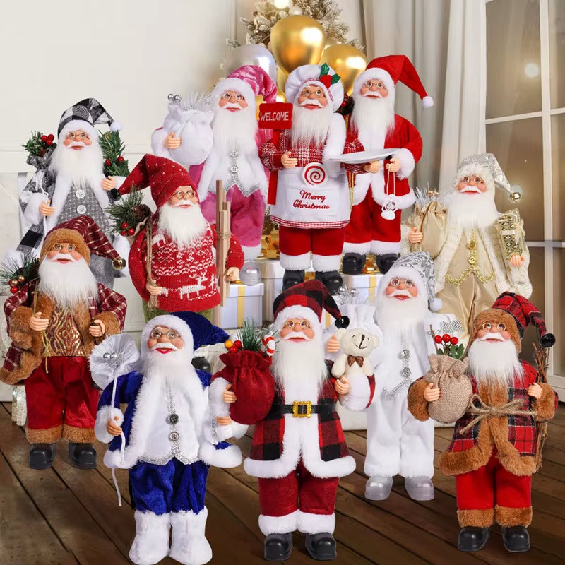 12In Standing Santa Claus Doll Children Doll Xmas Gift Christmas Tree Decorations Navidad Home Party Supplies Xmas Ornaments