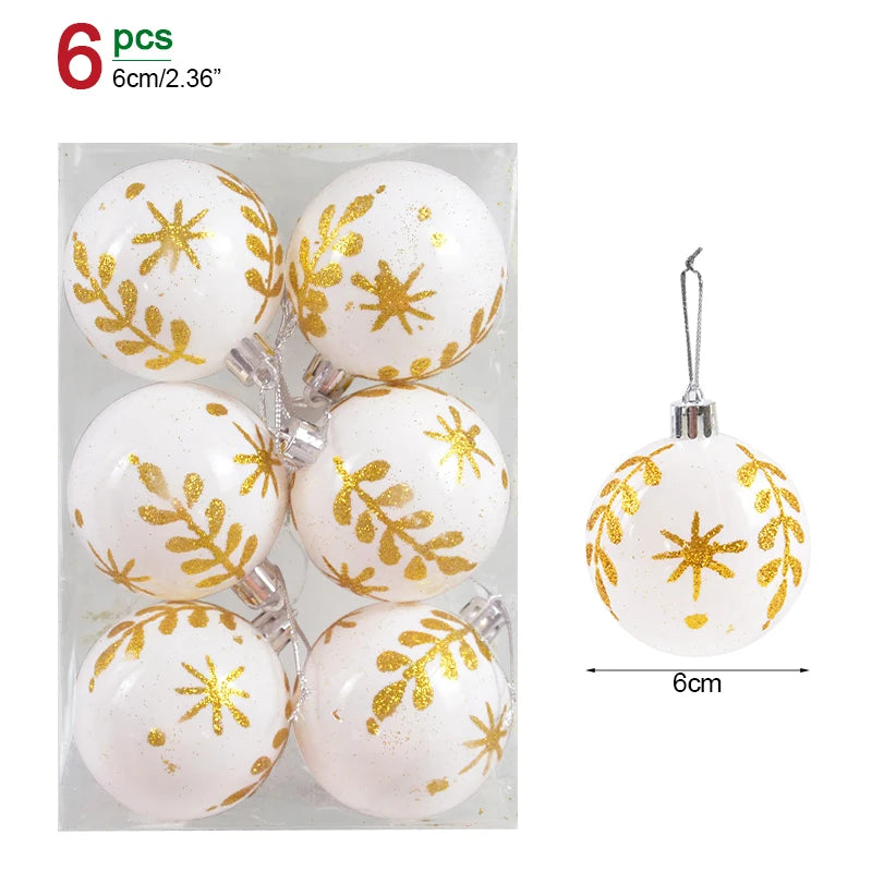 1Box Christmas Balls Christmas Tree Ornaments Ball Xmas Hanging Tree Pendants Home Party Decor 2026 New Year Gift Noel Navidad