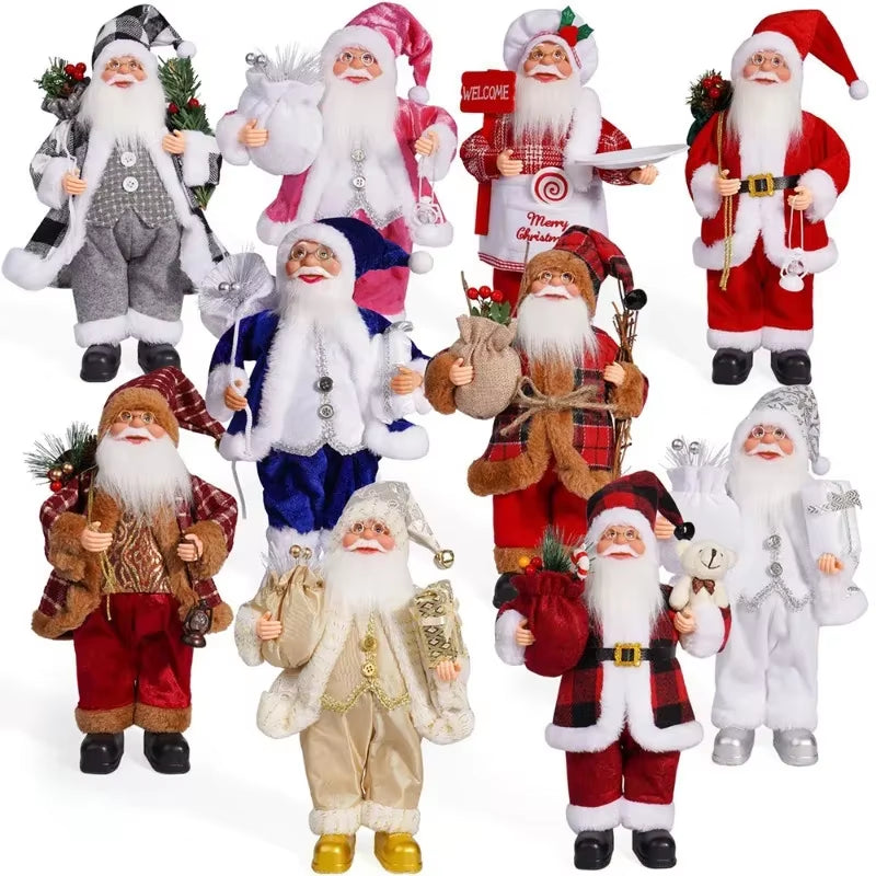 12In Standing Santa Claus Doll Children Doll Xmas Gift Christmas Tree Decorations Navidad Home Party Supplies Xmas Ornaments
