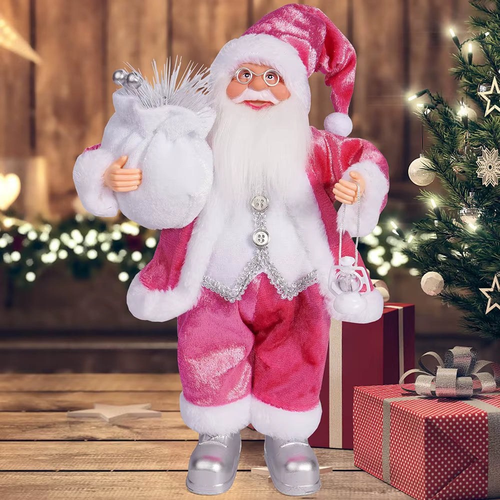 12In Standing Santa Claus Doll Children Doll Xmas Gift Christmas Tree Decorations Navidad Home Party Supplies Xmas Ornaments