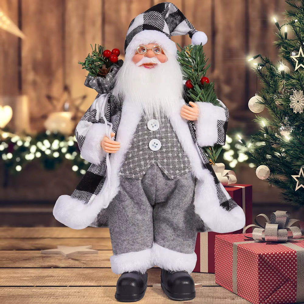 12In Standing Santa Claus Doll Children Doll Xmas Gift Christmas Tree Decorations Navidad Home Party Supplies Xmas Ornaments