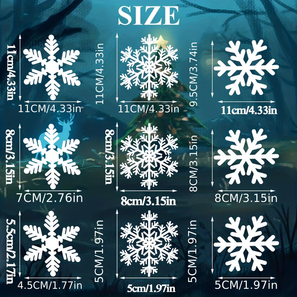 Christmas Decoration Snowflake Window Clings Glueless PVC Wall Stickers for Windows Glass for Christmas New Year Winter Party